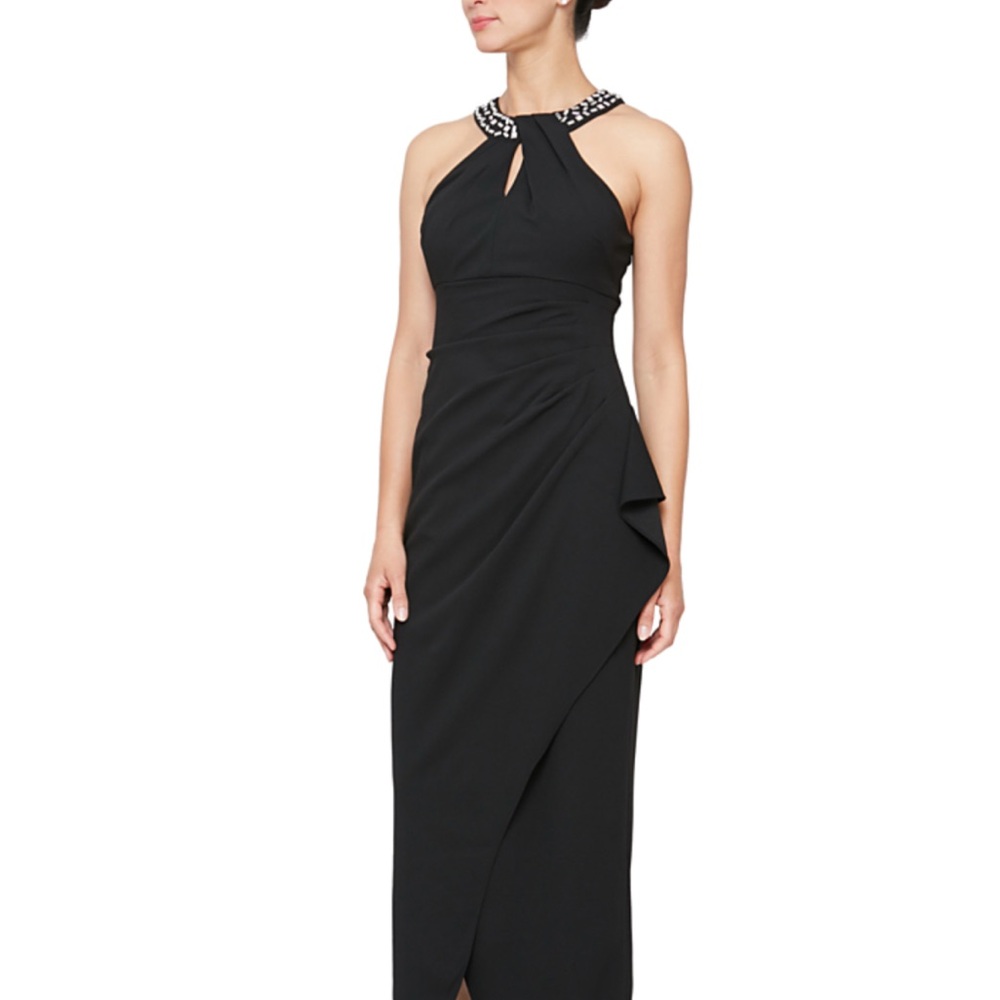 SL Fashions Black Asymmetrical Dress